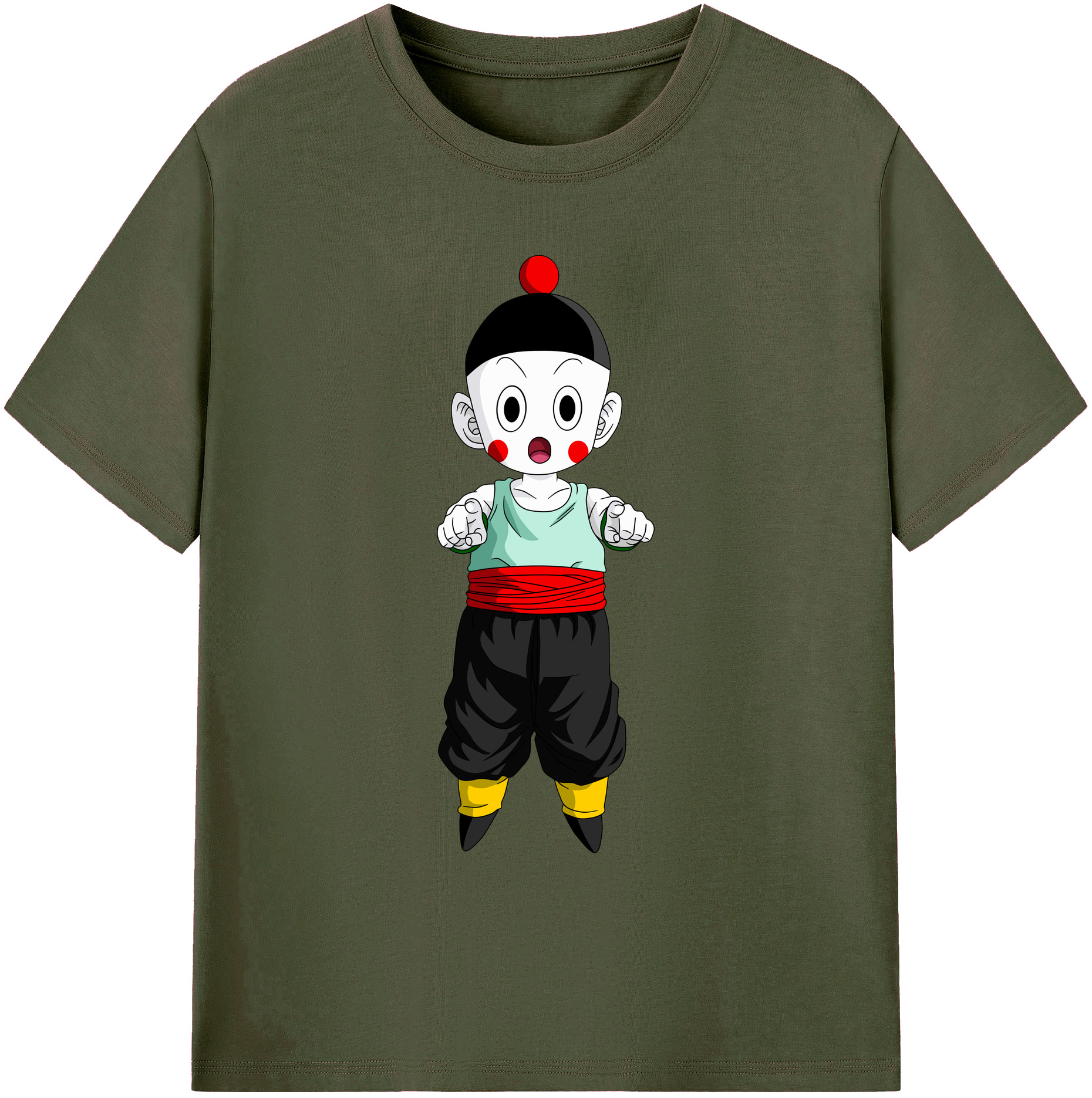 （画像用） ドラゴンボール 餃子（チャオズ）DRAGON BALL Chaoz 綿100％ メンズ半袖Tシャツ｜肌触りやわらか＆通気性